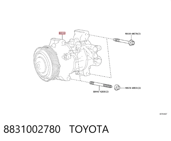 Sprężarka klimatyzacji 8831002780 Toyota