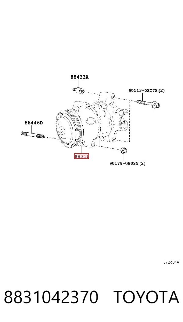 Sprężarka klimatyzacji 8831042370 Toyota