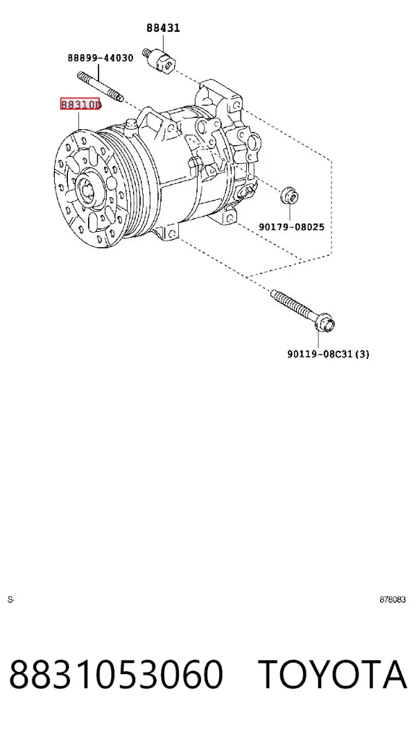 Sprężarka klimatyzacji 8831053060 Toyota