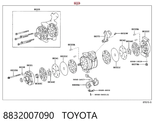 Sprężarka klimatyzacji 8832007090 Toyota
