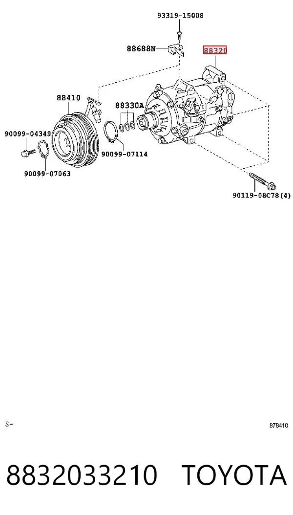 Sprężarka klimatyzacji 8832033210 Toyota