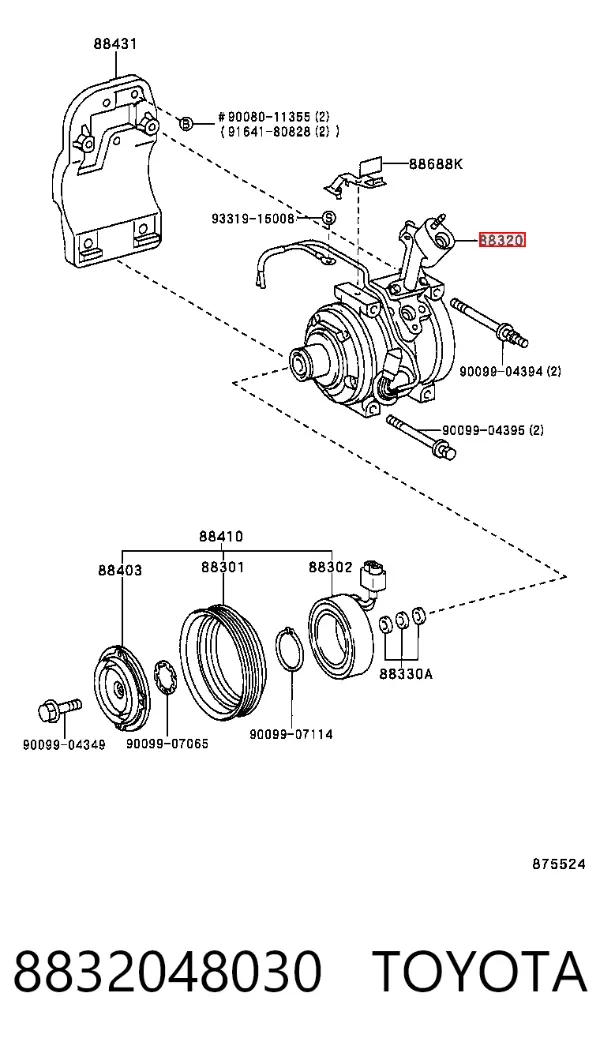 Sprężarka klimatyzacji 8832048030 Toyota