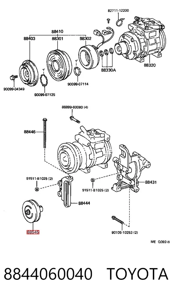 Rolka napinacza paska napędowego 8844060040 Toyota