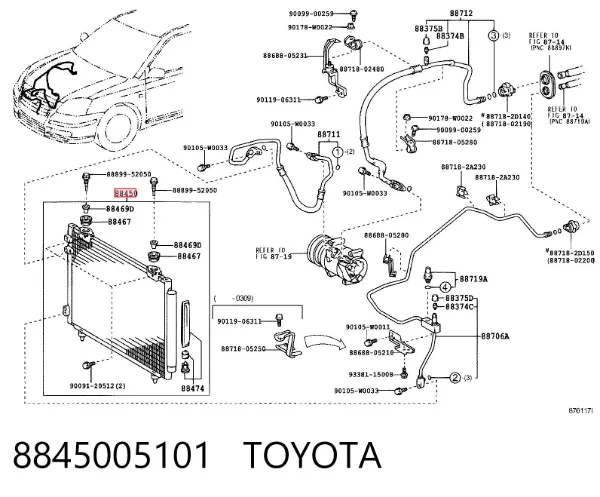 Chłodnica klimatyzacji 8845005101 Toyota
