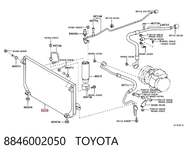 Chłodnica klimatyzacji 8846002050 Toyota