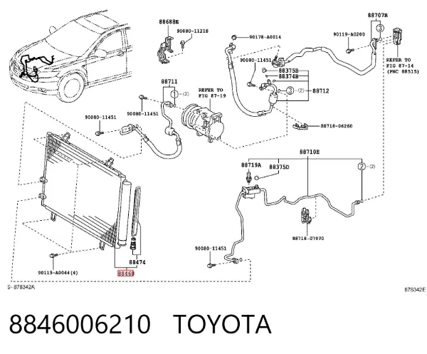 Chłodnica klimatyzacji 8846006210 Toyota