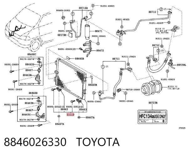 Chłodnica klimatyzacji 8846026330 Toyota