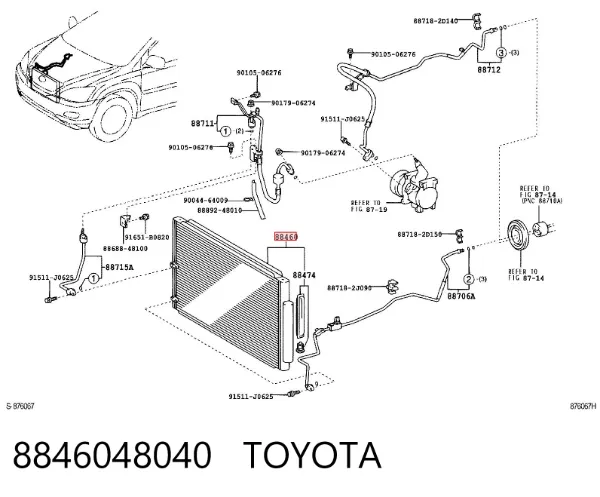 Chłodnica klimatyzacji 8846048040 Toyota