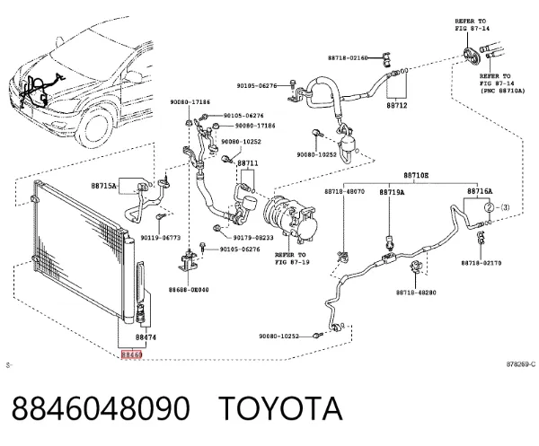 Chłodnica klimatyzacji 8846048090 Toyota