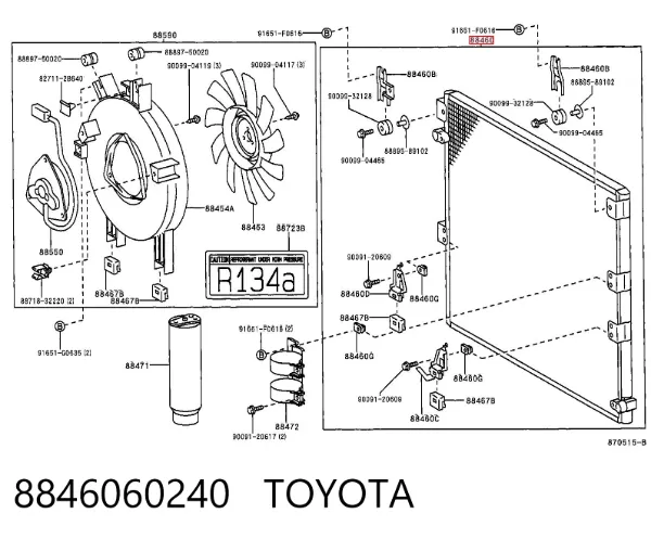 Chłodnica klimatyzacji 8846060240 Toyota