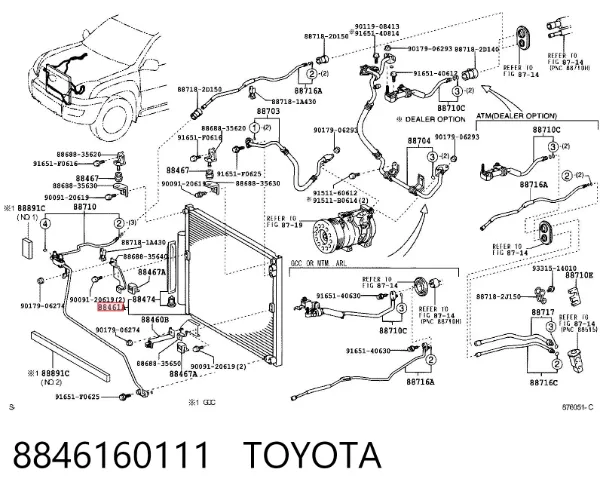 Chłodnica klimatyzacji 8846160111 Toyota