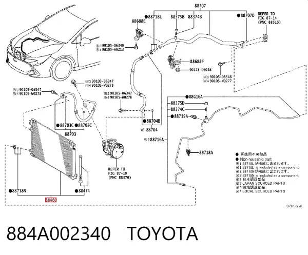 Chłodnica klimatyzacji 884A002340 Toyota