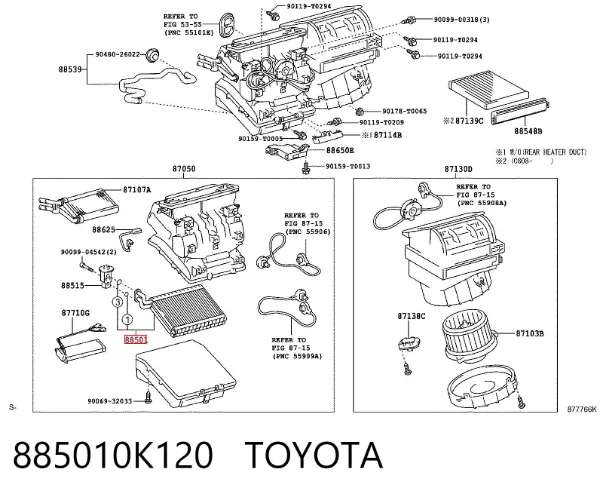 Parownik klimatyzacji 885010K120 Toyota
