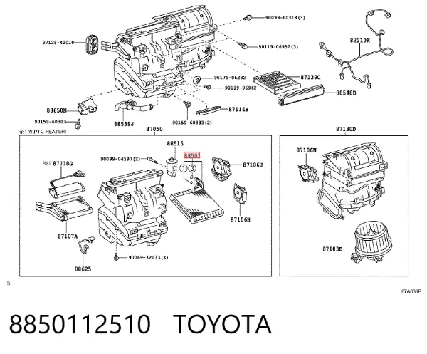 Parownik klimatyzacji 8850112510 Toyota