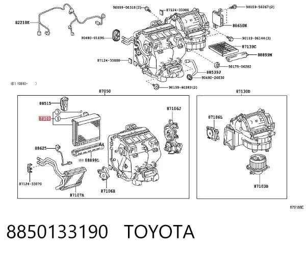 Parownik klimatyzacji 8850133190 Toyota