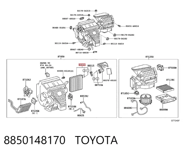 Parownik klimatyzacji Lexus RX 300/330/350/400H