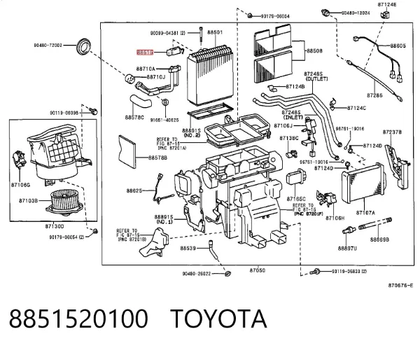 Zawór termostatyczny klimatyzacji 8851520100 Toyota