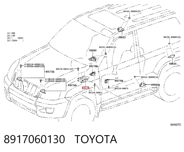 Sterownik poduszki bezpieczeństwa 8917060130 Toyota