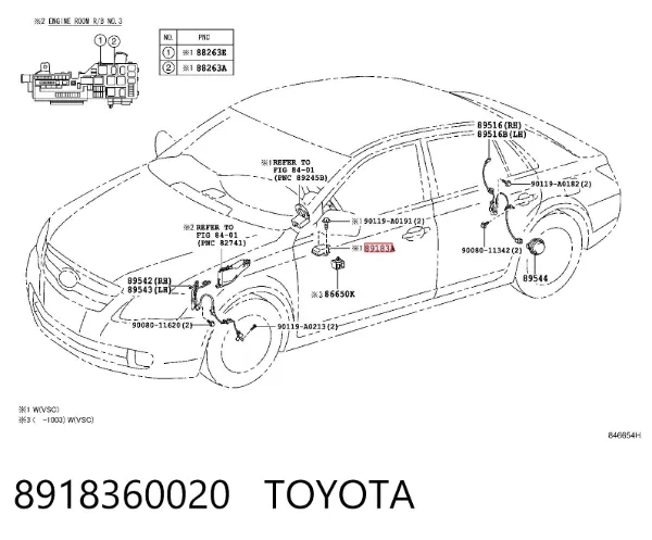 Czujnik przyśpieszenia poprzecznego (ESP) 8918360020 Toyota