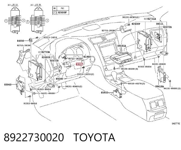 Elektroniczny moduł kolumny kierowniczej 8922730020 Toyota