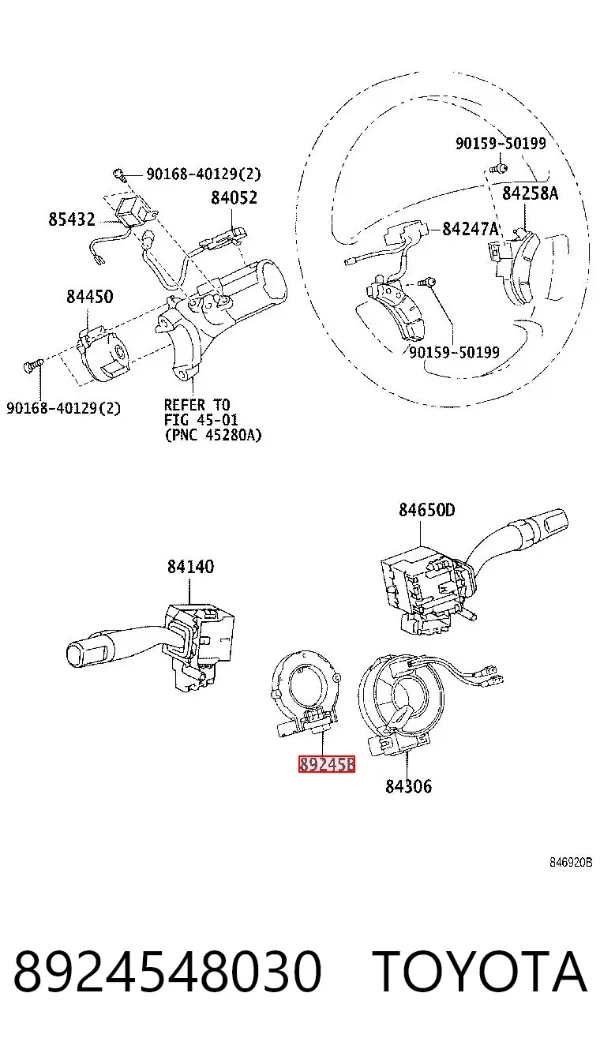 Czujnik kąta skrętu kierownicy 8924548030 Toyota