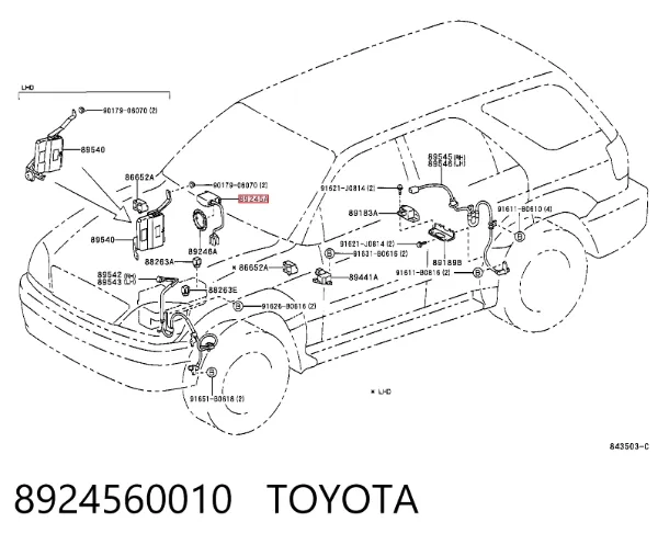 Czujnik kąta skrętu kierownicy 8924560010 Toyota
