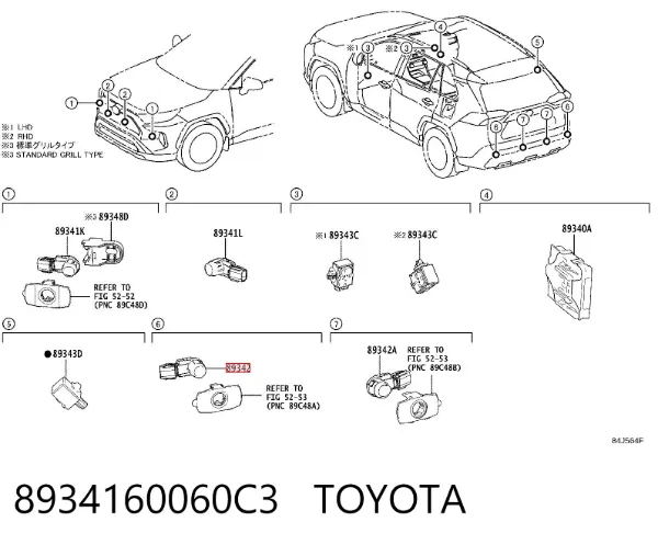 Czujnik parkowania przedni 8934160060C3 Toyota