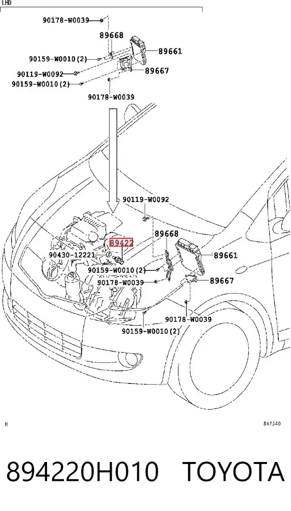 Czujnik temperatury płynu chłodzącego, na desce rozdzielczej 894220H010 Toyota