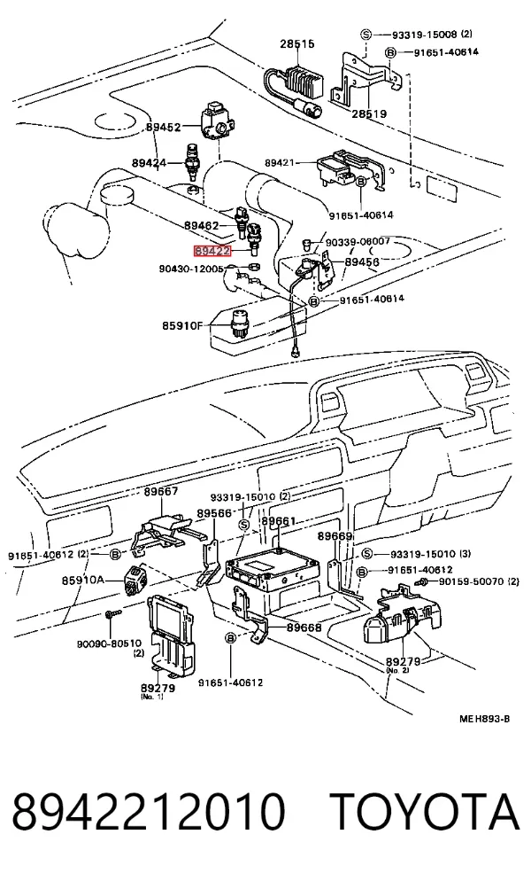 Czujnik temperatury płynu chłodzącego 8942212010 Toyota