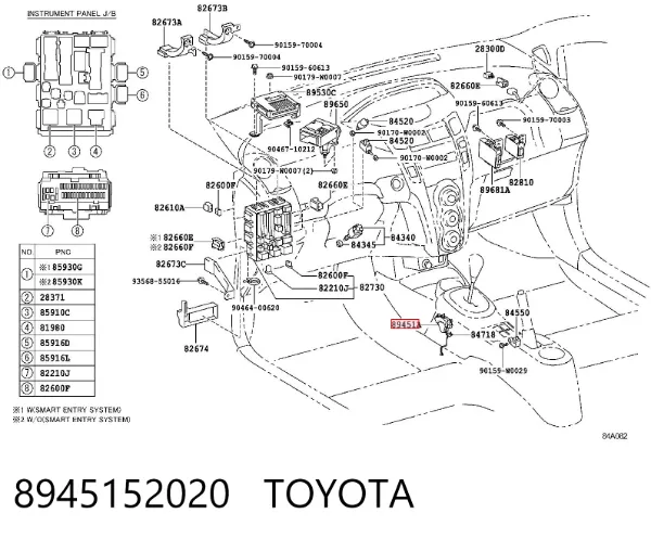 Czujnik położenia wybieraka automatycznej skrzyni biegów 8945152020 Toyota