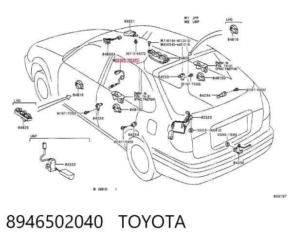 Sonda lambda czujnik tlenu przed katalizatorem 8946502040 Toyota