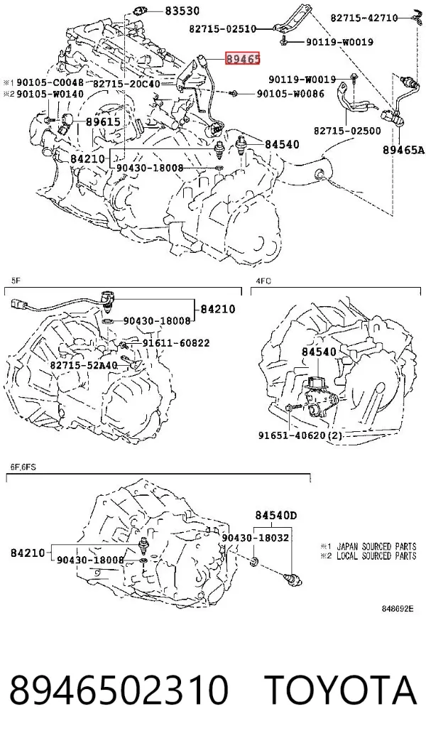 Sonda lambda, czujnik tlenu 8946502310 Toyota