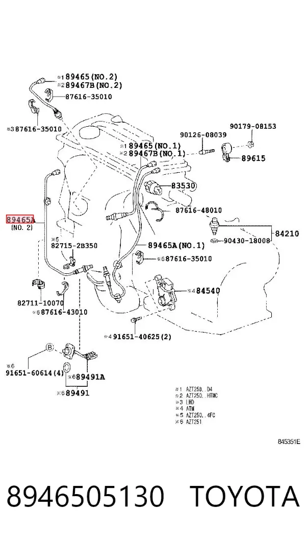 Sonda lambda czujnik tlenu po katalizatorze 8946505130 Toyota