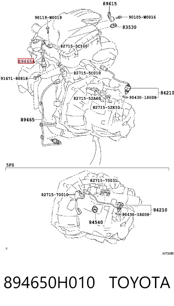Sonda lambda czujnik tlenu przed katalizatorem 894650H010 Toyota