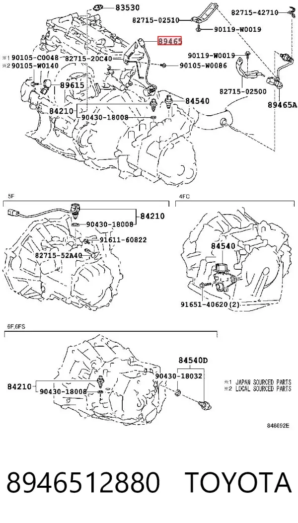 Sonda lambda, czujnik tlenu 8946512880 Toyota