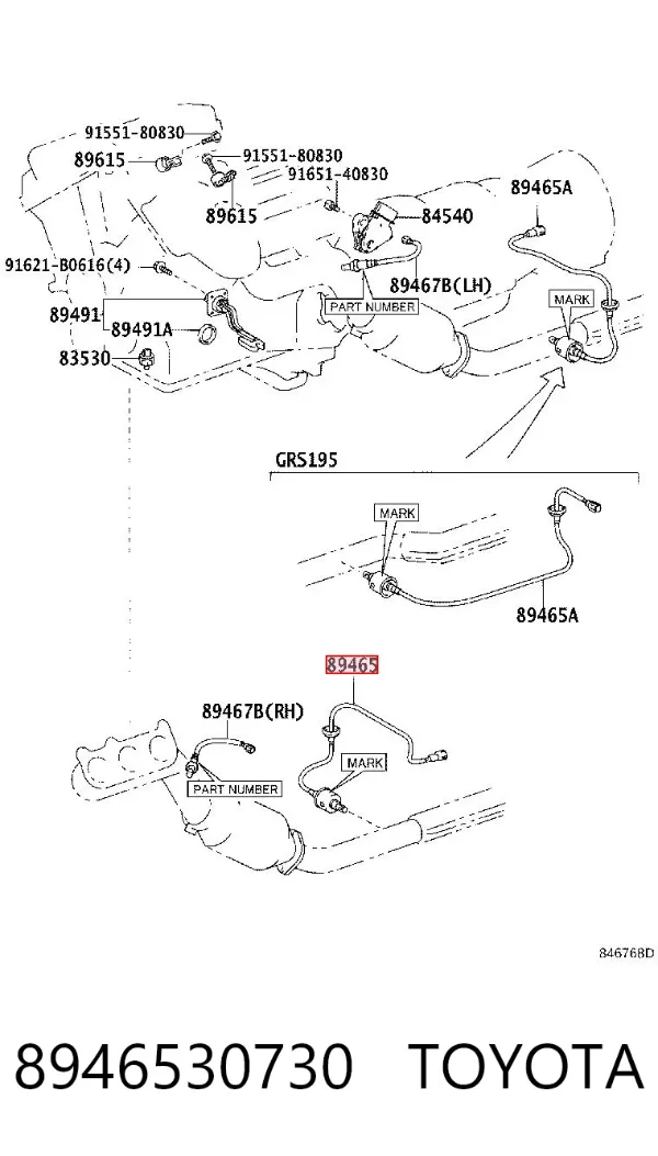 Sonda lambda czujnik tlenu po katalizatorze lewy 8946530730 Toyota