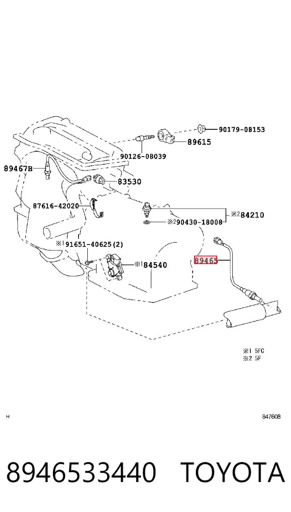 Sonda lambda czujnik tlenu po katalizatorze 8946533440 Toyota