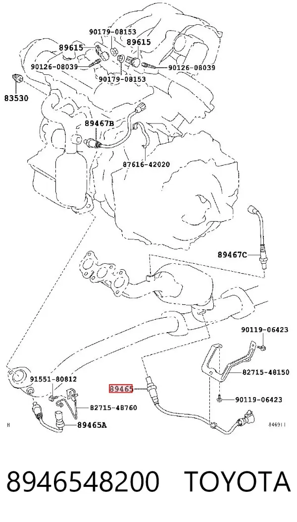 Sonda lambda czujnik tlenu po katalizatorze prawy 8946548200 Toyota