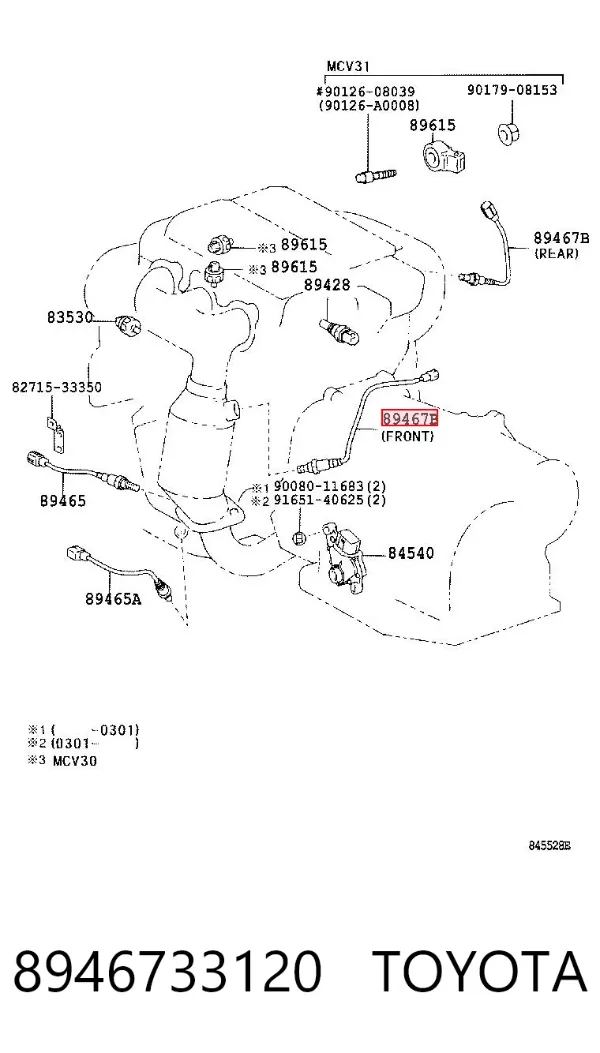 Sonda lambda czujnik tlenu przed katalizatorem lewy 8946733120 Toyota