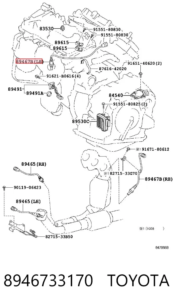 Sonda lambda czujnik tlenu przed katalizatorem lewy 8946733170 Toyota