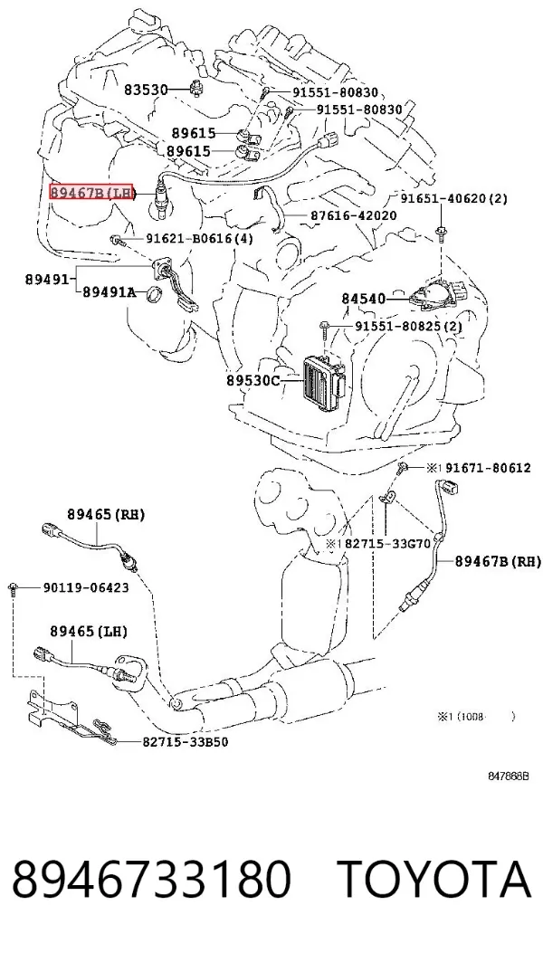 Sonda lambda czujnik tlenu przed katalizatorem 8946733180 Toyota