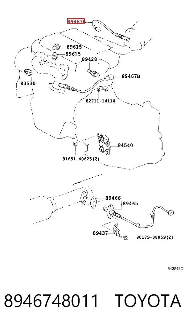 Sonda lambda czujnik tlenu przed katalizatorem 8946748011 Toyota