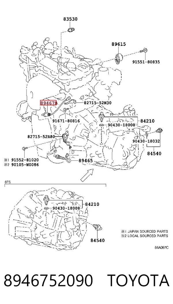 Sonda lambda czujnik tlenu przed katalizatorem 8946752090 Toyota