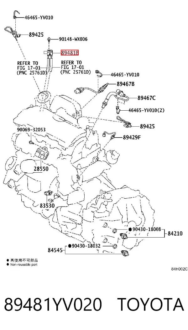Czujnik ciśnienia w kolektorze ssącym, MAP 89481YV020 Toyota