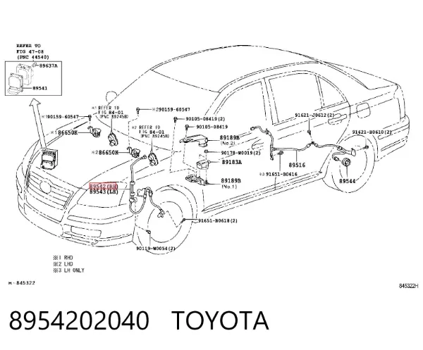 Czujnik ABS przedni prawy 8954202040 Toyota