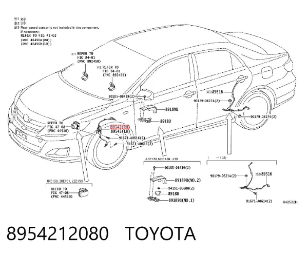 Czujnik ABS przedni prawy 8954212080 Toyota