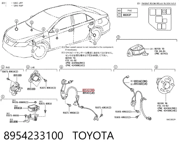 Czujnik ABS przedni prawy 8954233100 Toyota
