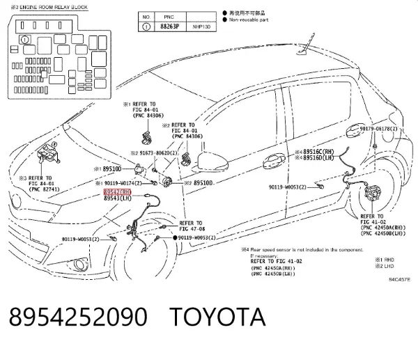 Czujnik ABS przedni prawy 8954252090 Toyota