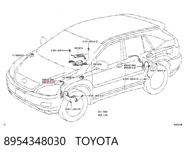 Czujnik ABS przedni lewy 8954348030 Toyota