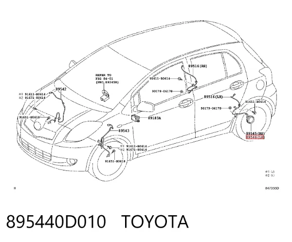 Czujnik ABS tylny 895440D010 Toyota